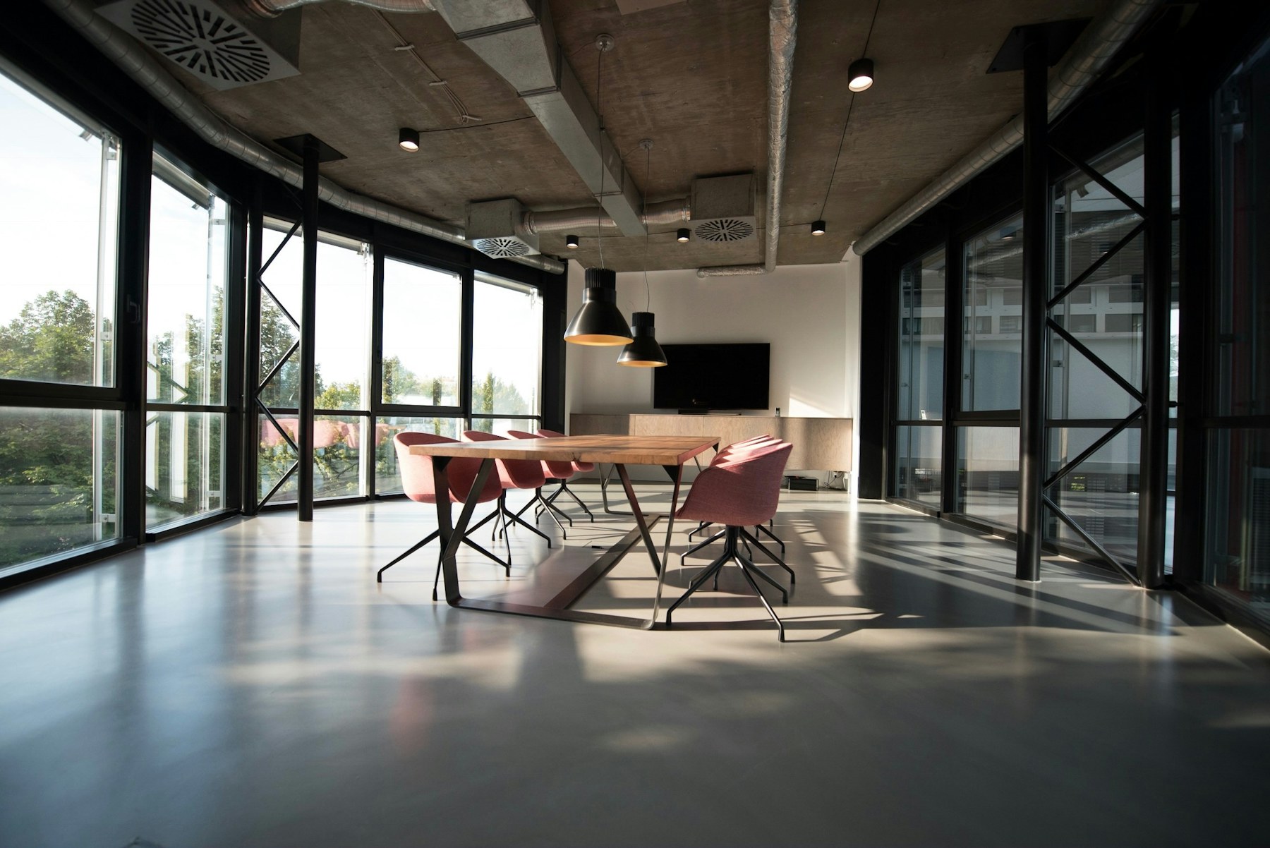 A studio with natural light